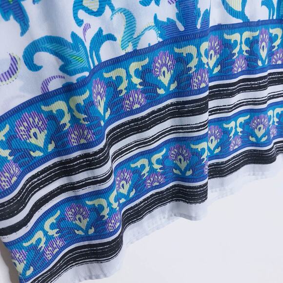 Chicos Blue Semi-sheer Short Sleeve Shirt Womens Medium - Picture 4 of 7